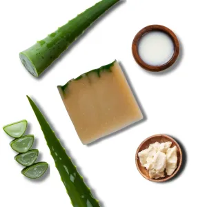 Goat Milk, Aloe Vera, Shea Butter Soap Set - 4 Natural Variants, Lemongrass, Peppermint, Lavender, Eucalyptus-Tea Tree