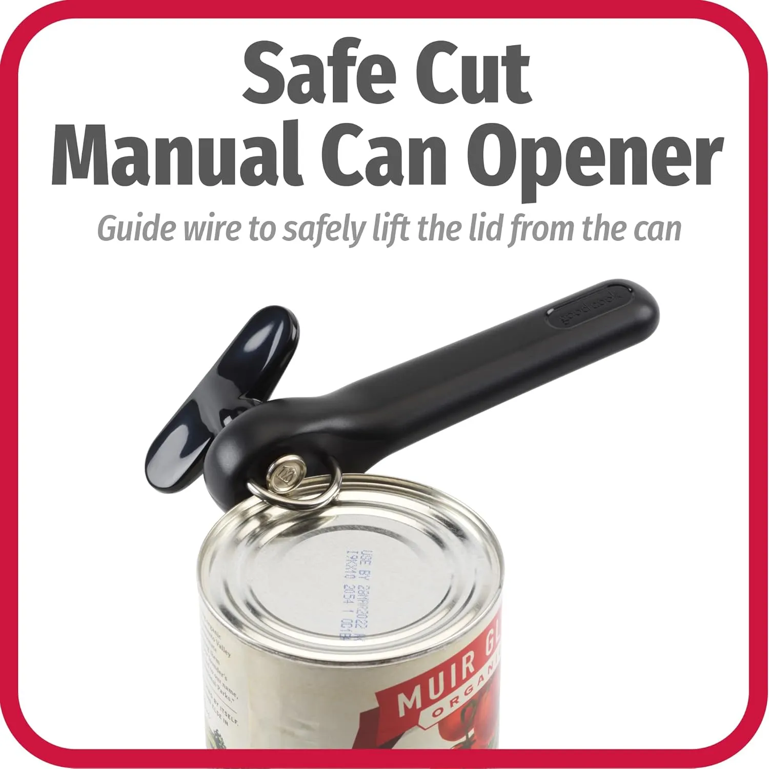 GoodCook Everyday Safe-Cut Manual Can Opener, Set of 2 – Heavy Duty Can Opener with Safe Cut Lid Lifter, Smoothly Cuts & Removes Lids, Hands-Free Lid Disposal, Easy to Use Kitchen Tool