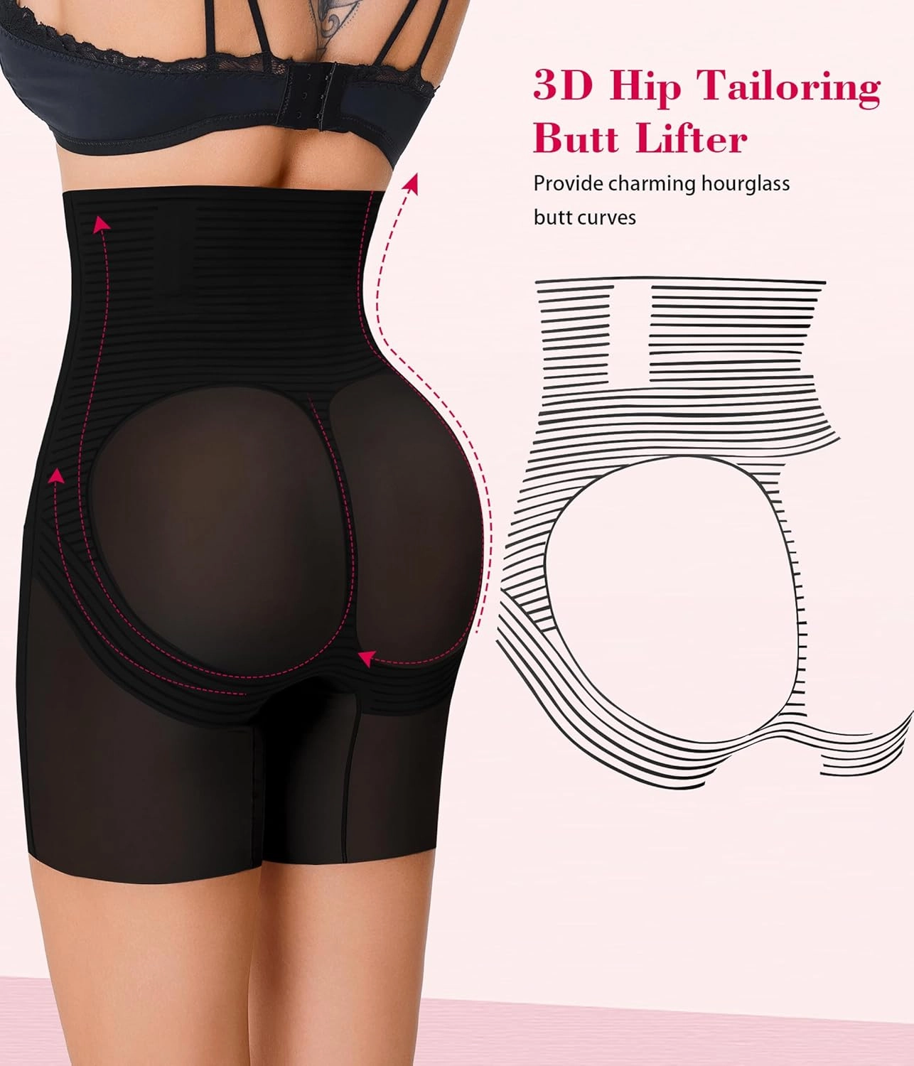 Gotoly Shapewear Tummy Control High Waist Butt Lifting Shapewear Seamless Body Shaper Thigh Slimmer