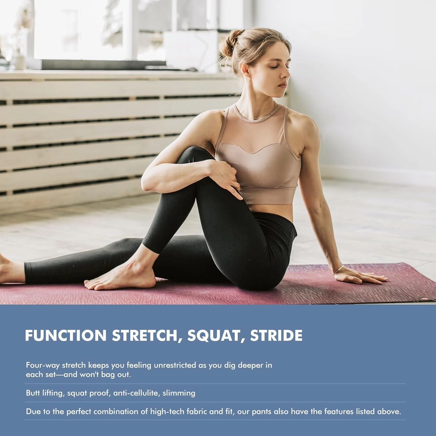 GPY Women's Compression Leggings, Yoga Pants, Butt Lifting, Seamless, High Waist, Tummy Control, Stretchy, Shapewear Black