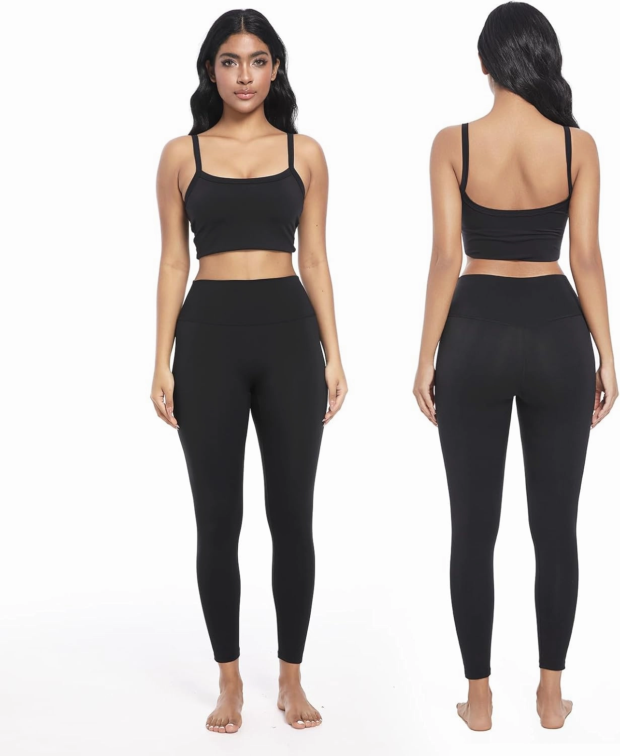 GPY Women's Compression Leggings, Yoga Pants, Butt Lifting, Seamless, High Waist, Tummy Control, Stretchy, Shapewear Black