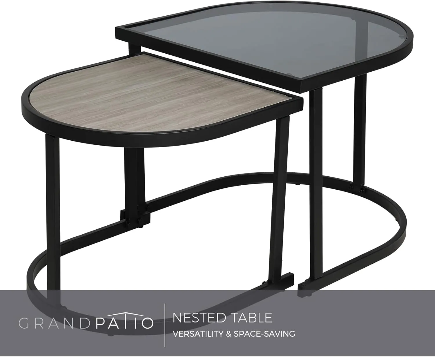Grand patio 5-Piece Outdoor Furniture Set with Thick Cushions and Coffee Table, Wicker Sofa Conversation Set for Backyard, Natural