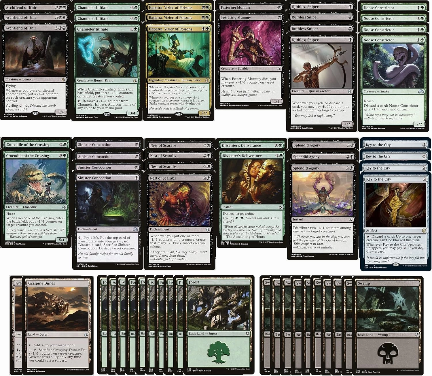 Green Black -1/-1 Counter Deck - Modern Legal - Custom Built - Magic The Gathering - MTG - 60 Card