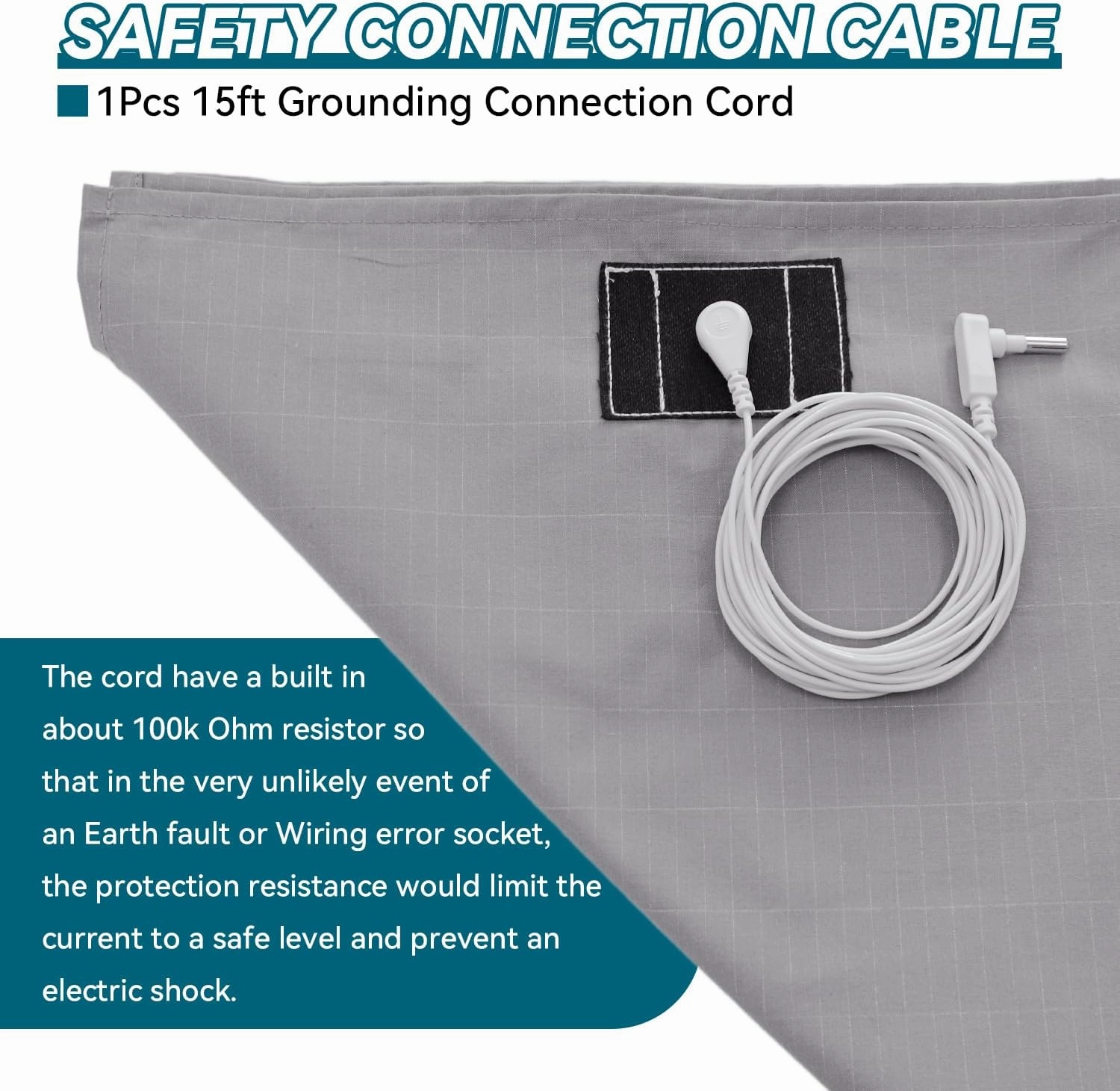 Grounding Sheets - 95% Nature Cotton  5% Silver Fiber - With Grounding Cord, Keep Good Sleep - Natural Healthy (35"x 90", Grey)