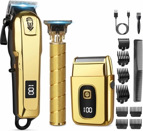 Hair Clippers for Men, Beard Trimmer and Electric Shaver Set, Professional Rechargeable Cordless Barber Hair Cutting Tools Grooming Kit