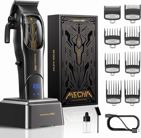 Hair Clippers for Men Professional - High Torque Brushless Motor with Diamond-Like Carbon Coating Ceramic Blade, Mens Cordless Hair Clippers Set for Barbers with Charging Base (Black)