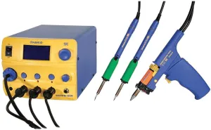 Hakko FM206-DSS ESD-Safe FM-206 Desoldering Rework Station with One FM-2024 Desoldering and Two FM-2027 Soldering Irons, 410 Watt