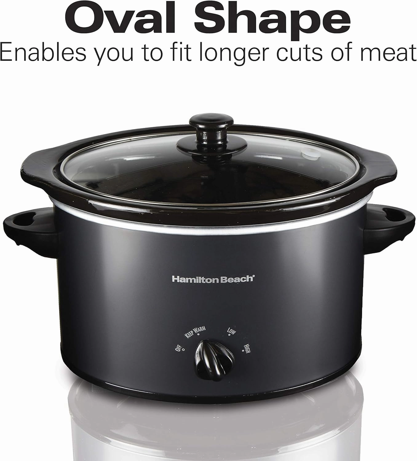 Hamilton Beach 3-Quart Slow Cooker With Dishwasher-Safe Crock & Lid, Matte Black (33231)