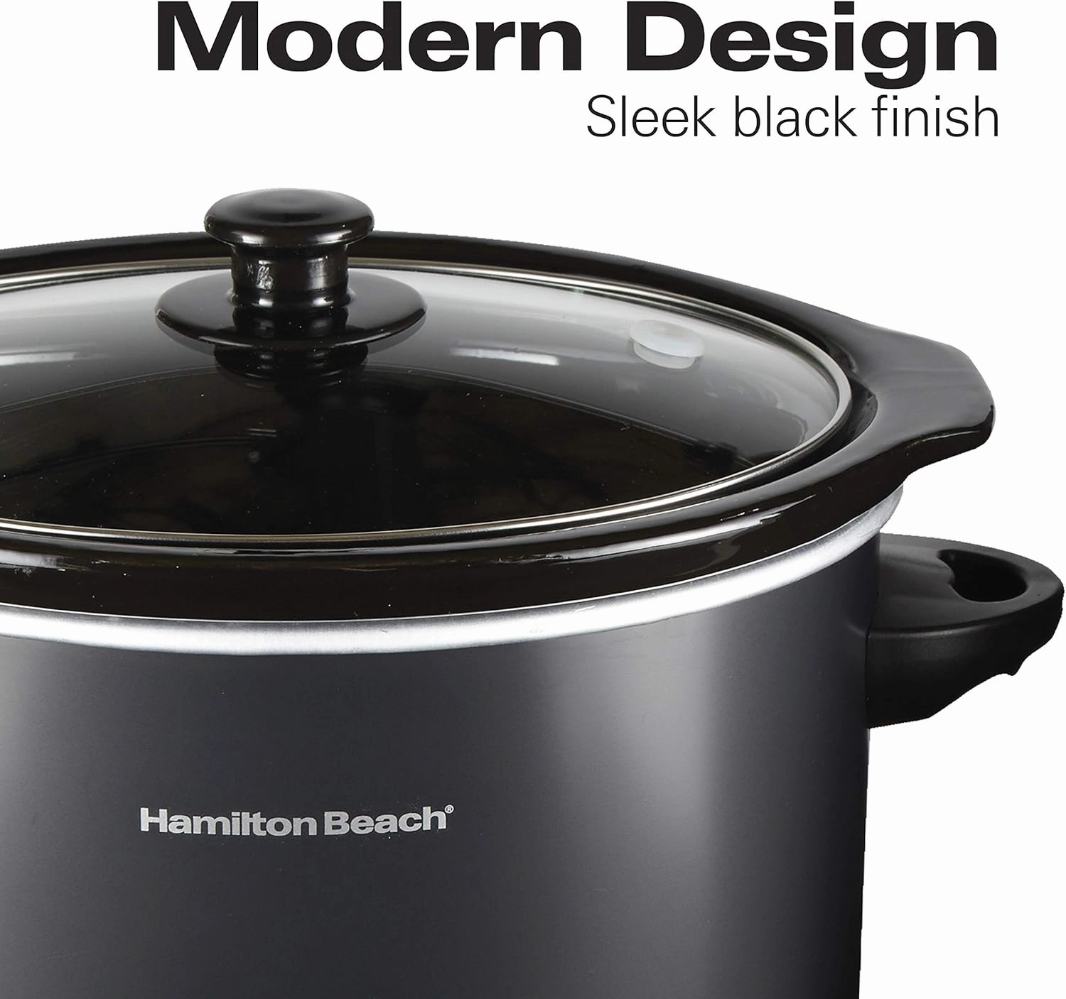 Hamilton Beach 3-Quart Slow Cooker With Dishwasher-Safe Crock & Lid, Matte Black (33231)