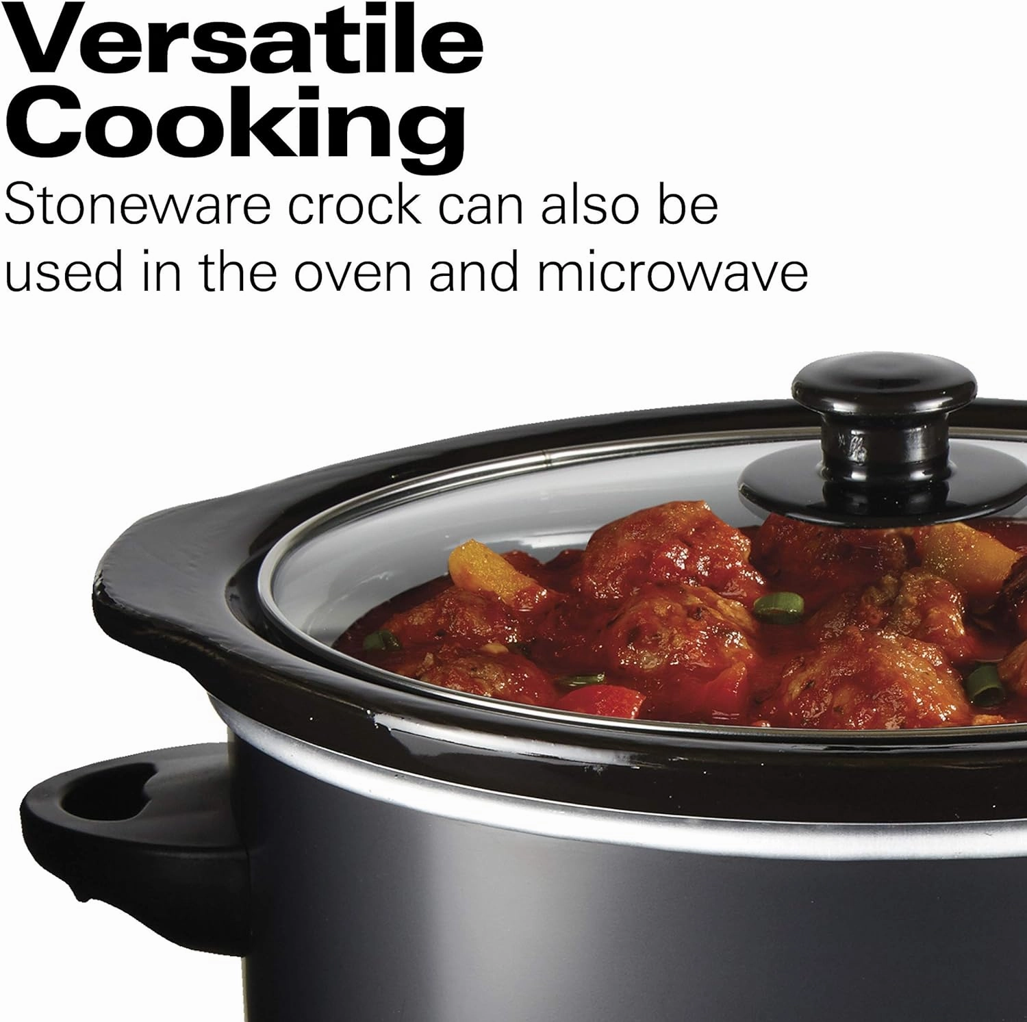 Hamilton Beach 3-Quart Slow Cooker With Dishwasher-Safe Crock & Lid, Matte Black (33231)