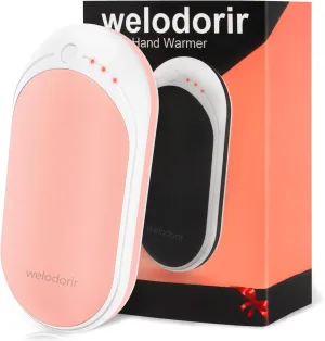 Hand Warmers Rechargeable 5200mAh Portable Reusable Powerbank USB Battery Hot Pocket Electric Double-Sided Heaters for Heat Therapy Raynauds, and Great Gifts