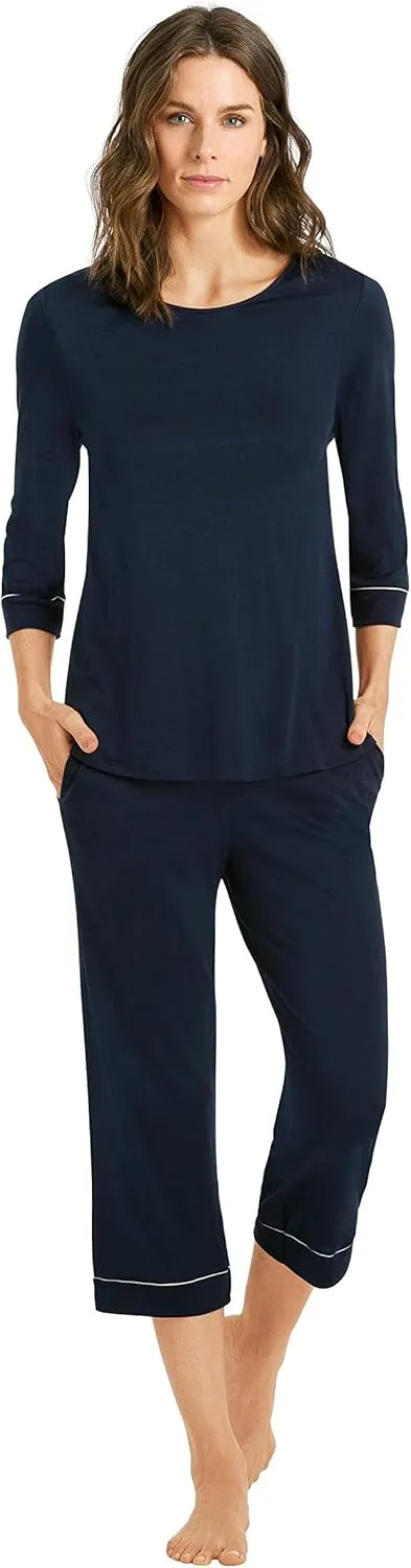 HANRO Women's Natural Comfort 3/4 Sleeve Pajama Set 77965