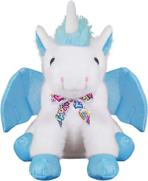 Happy Birthday Gifts Unicorn Plush Toy The Cormers Glowing Singing Happy Birthday Song,Unicorn Stuffed Animail with Moving Wings,Party Gift for Toddlers Boys Girls Kids, 11" Blue