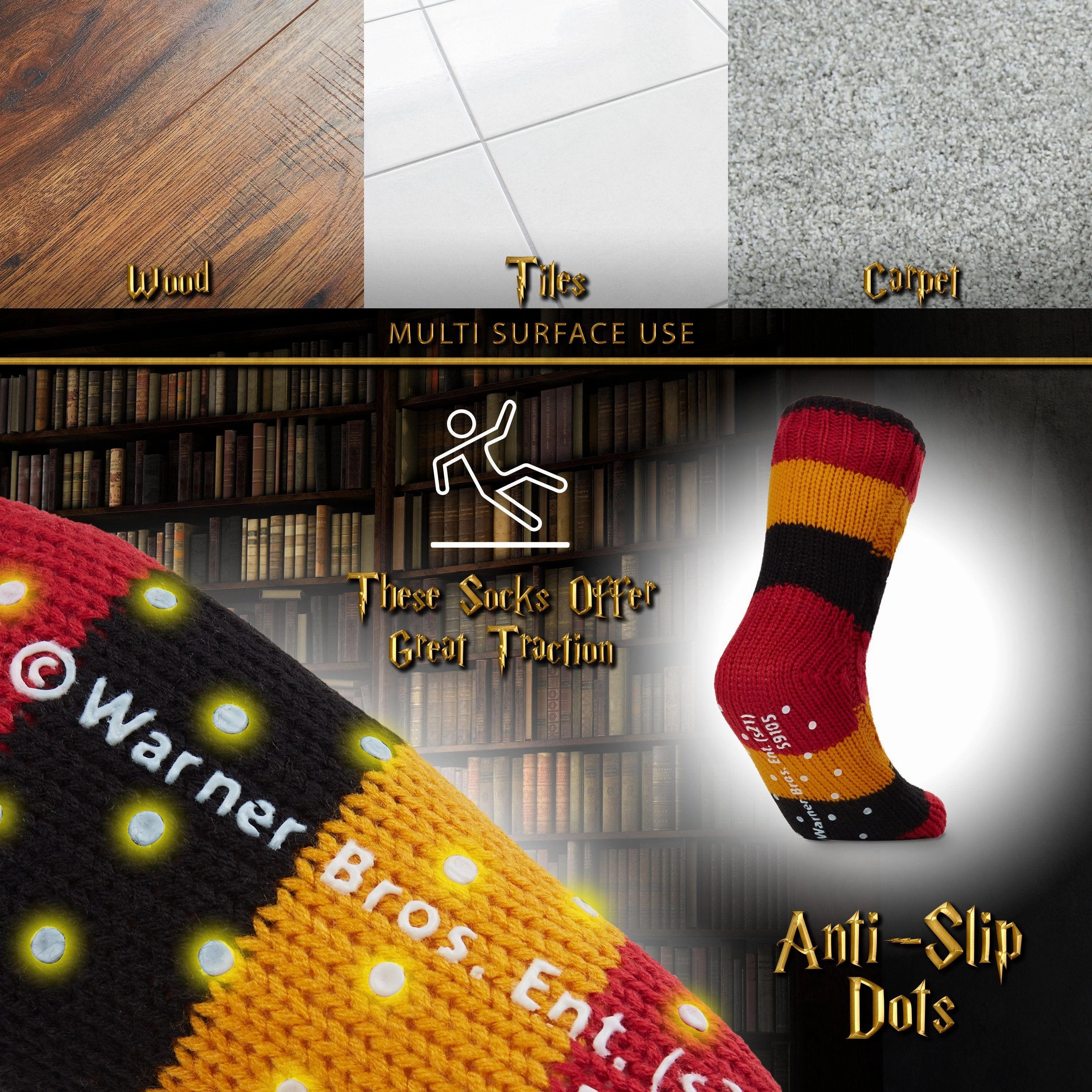 Harry Potter Slipper Socks, Women Knitted Fluffy Socks, Xmas Stocking Fillers