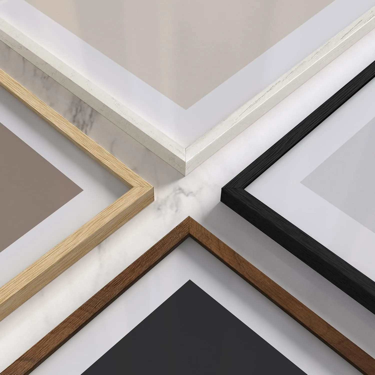 HAUS AND HUES Black Oak Wood Frames Set of 3 - 16x20 Picture Frames for Wall