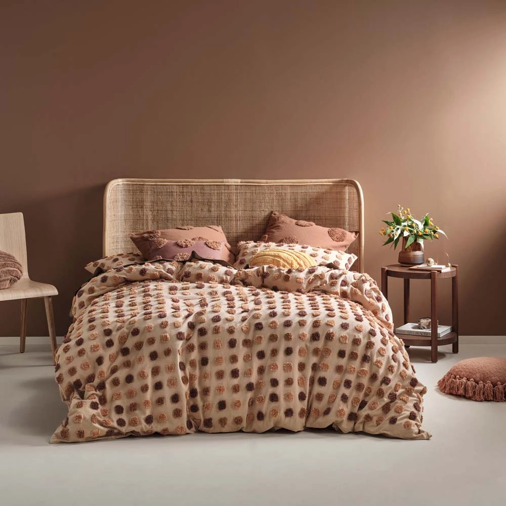 Haze Pecan Quilt Cover Set | Queen Bed