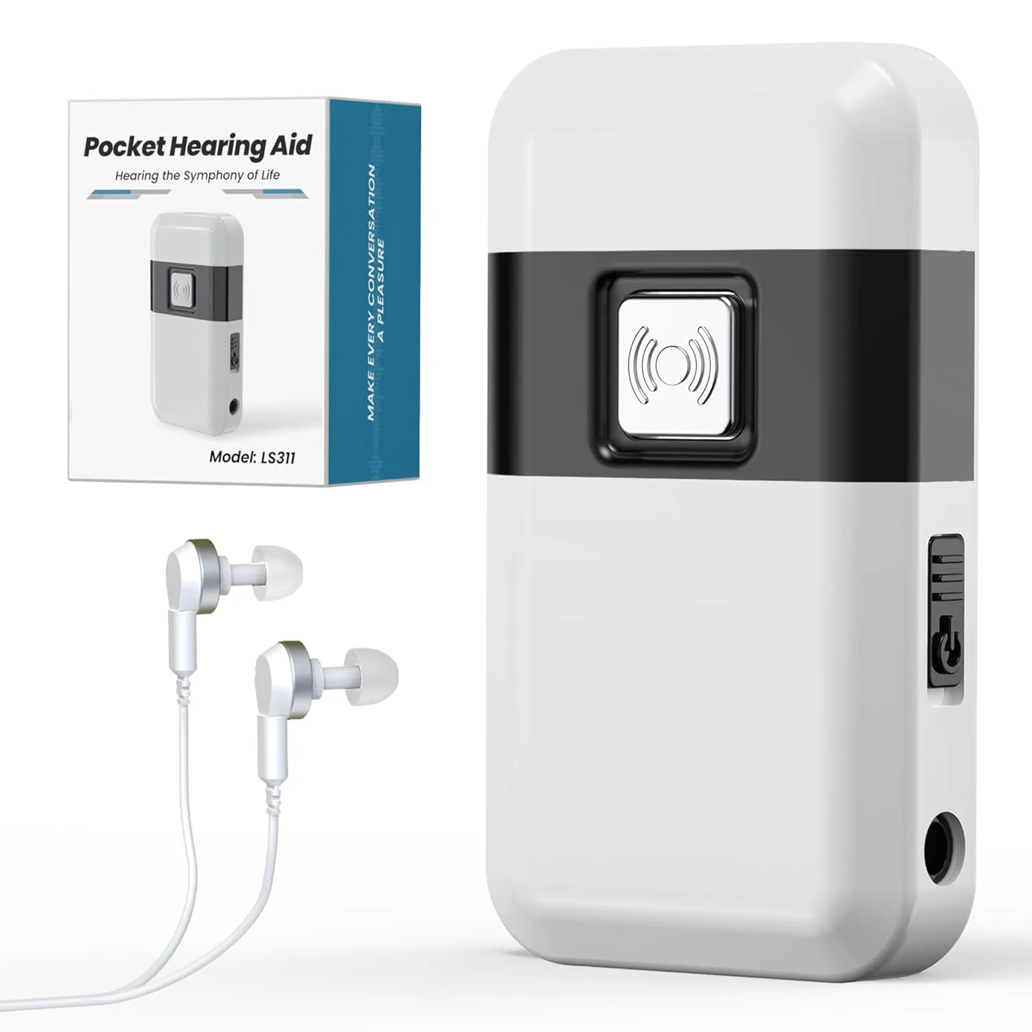 Hearing Aids, Hearing Aids for Seniors with Noise-Cancelling, OTC Hearing Aids Rechargeable, Hearing Amplifiers with 8 Volume Levels & 4 Hearing Modes, 160-Hour Battery Life, Clear Sound (Black)