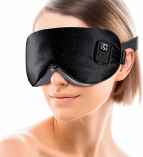 Heated Eye Mask for Dry Eyes: FSA HSA Eligible - Warm Compress for Digital Tired Eyes, Stye Relief - Cordless, Adjustable Heat & Timer Settings - Airplane/Road Travel, Sleep aid, Office nap Black