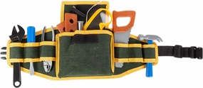 Hey!Play! Kids Tool Belt Set - Children’s Handyman Kit with 2 Belts, Saw, Hammer, Screwdriver, Wrench, Pliers, Safety Goggles, 20 Pcs