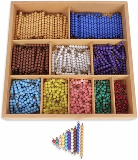 Hidoggy Montessori Toys for 3  Year Old Wooden Math Games Counting Beads Checker Board Beads and Numbers Teaching Counting Toys Preschool Mathematics Material for Kid Toy