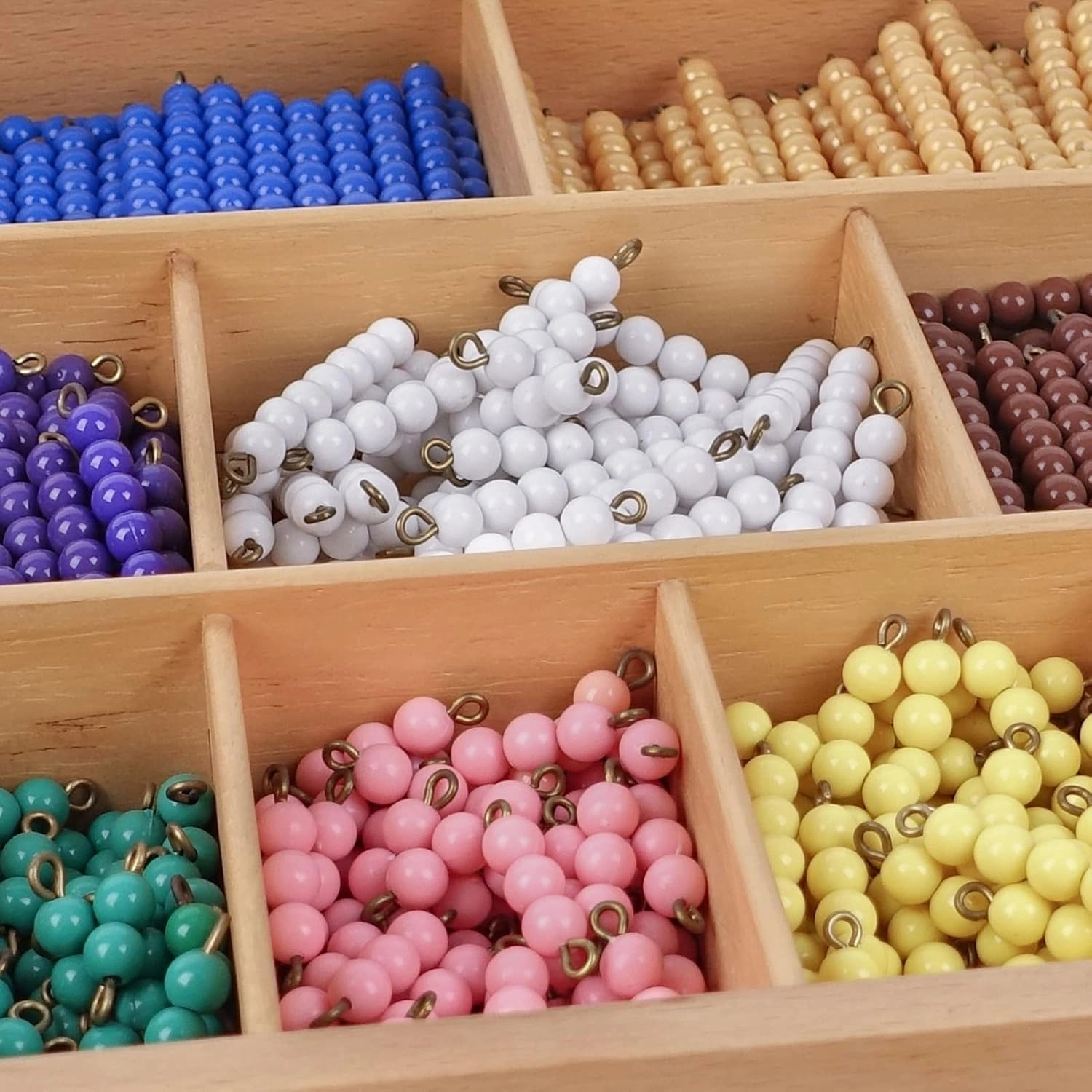 Hidoggy Montessori Toys for 3  Year Old Wooden Math Games Counting Beads Checker Board Beads and Numbers Teaching Counting Toys Preschool Mathematics Material for Kid Toy