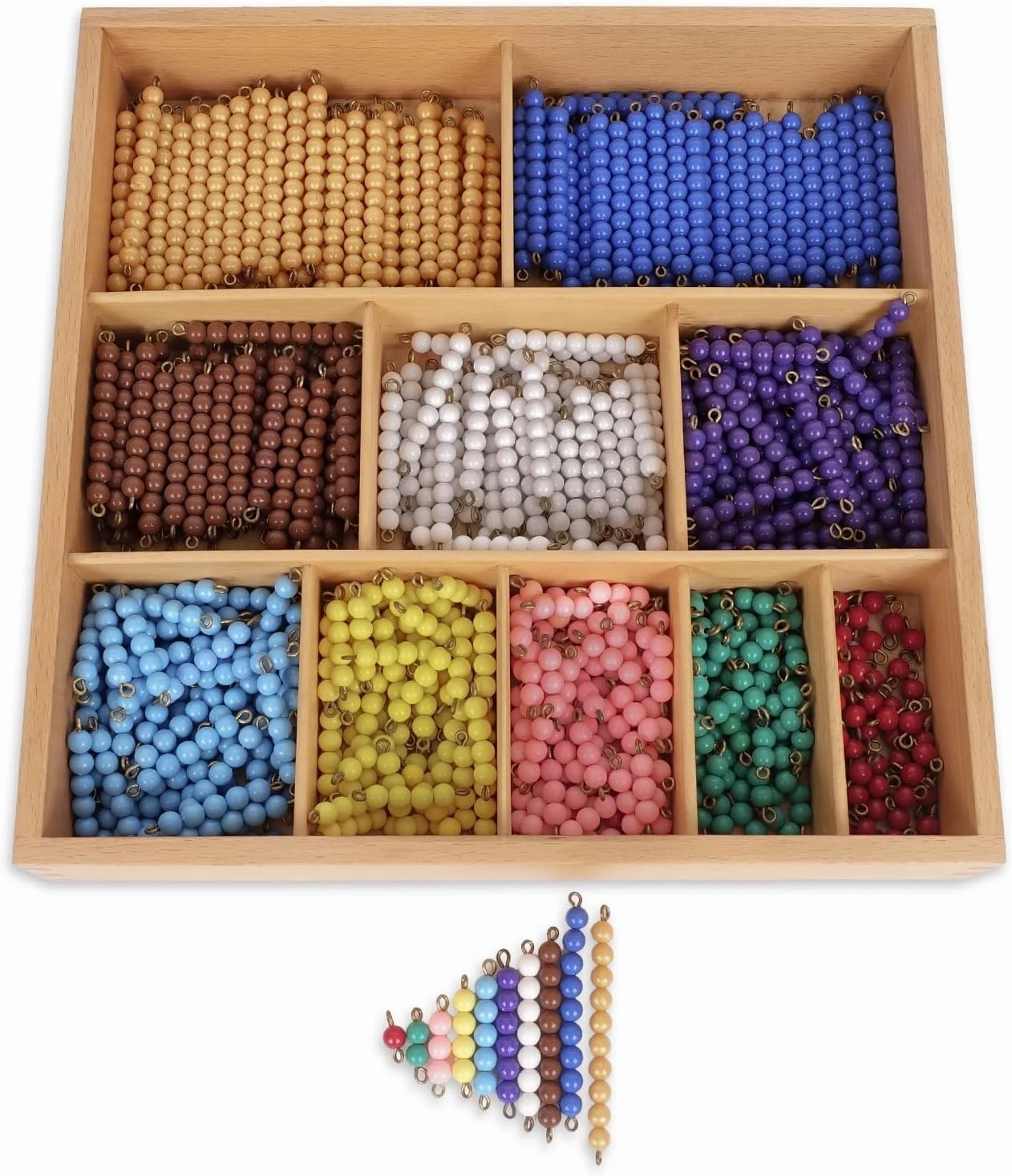 Hidoggy Montessori Toys for 3  Year Old Wooden Math Games Counting Beads Checker Board Beads and Numbers Teaching Counting Toys Preschool Mathematics Material for Kid Toy