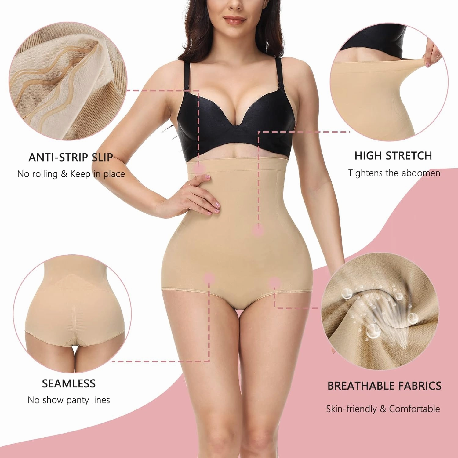 High Waisted Shapewear for Women Tummy Control Panty Underwear Seamless Comfort Slimming Briefs