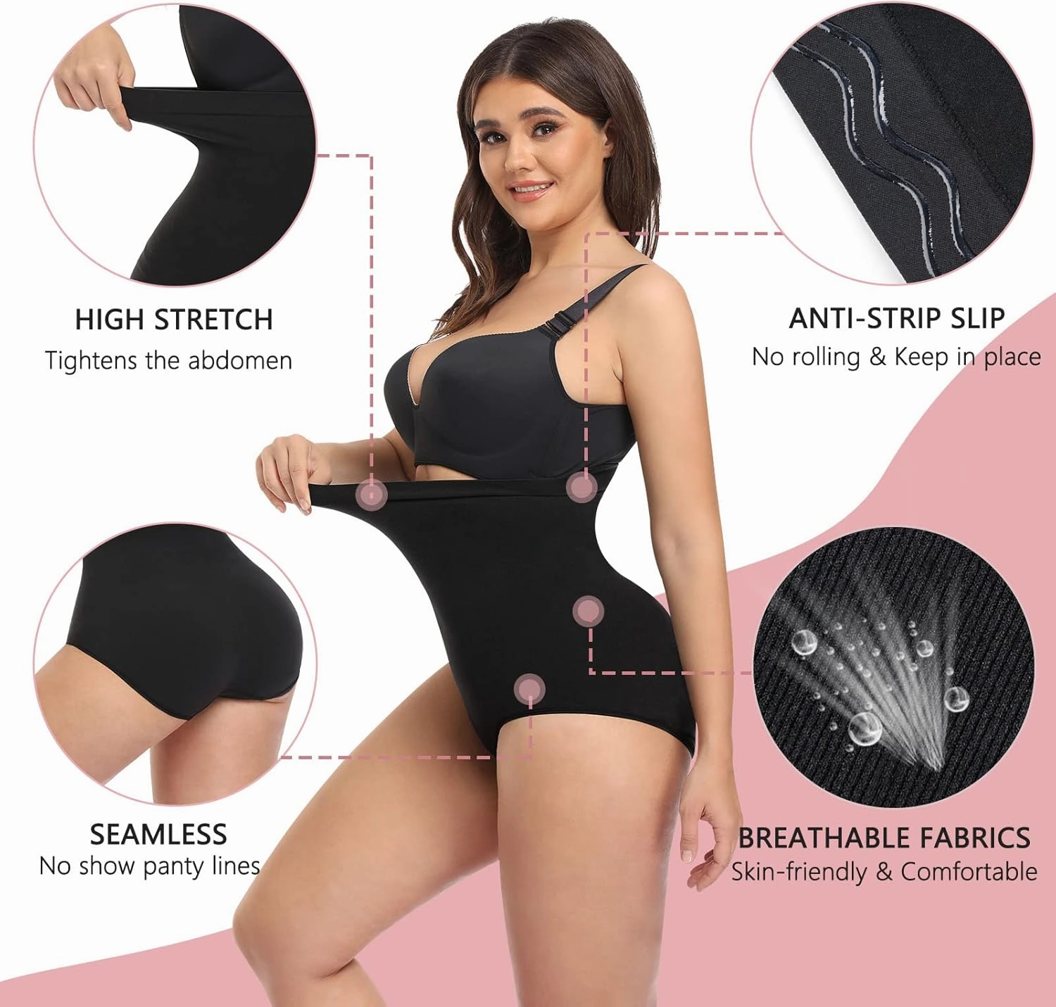 High Waisted Shapewear for Women Tummy Control Panty Underwear Seamless Comfort Slimming Briefs