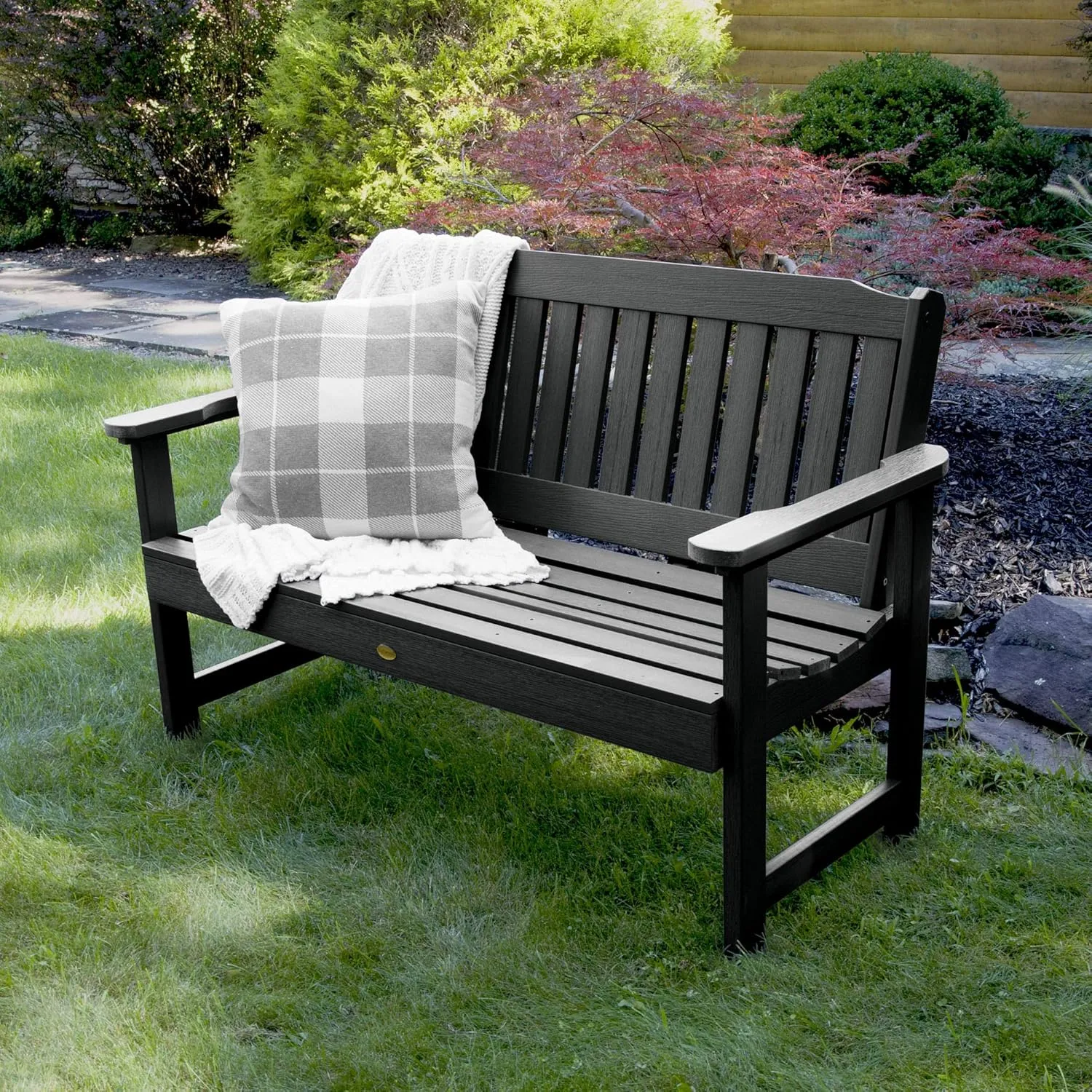 Highwood AD-BENW2-BKE Lehigh Garden Bench, 4 Feet, Black