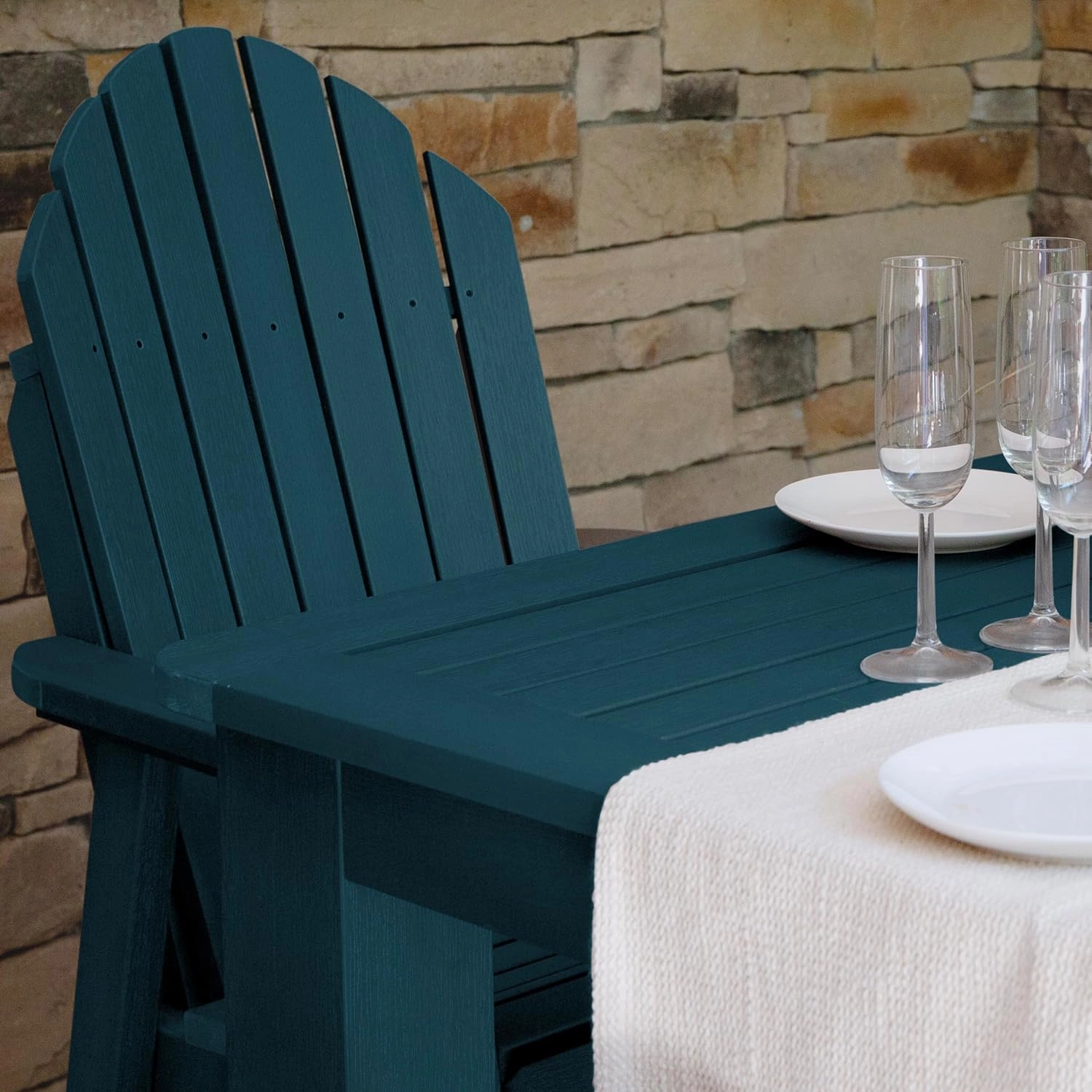 Highwood Hamilton Adirondack 7pc Counter Height Dining Set 72" x 42", Nantucket Blue