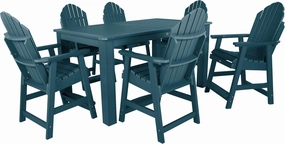Highwood Hamilton Adirondack 7pc Counter Height Dining Set 72" x 42", Nantucket Blue