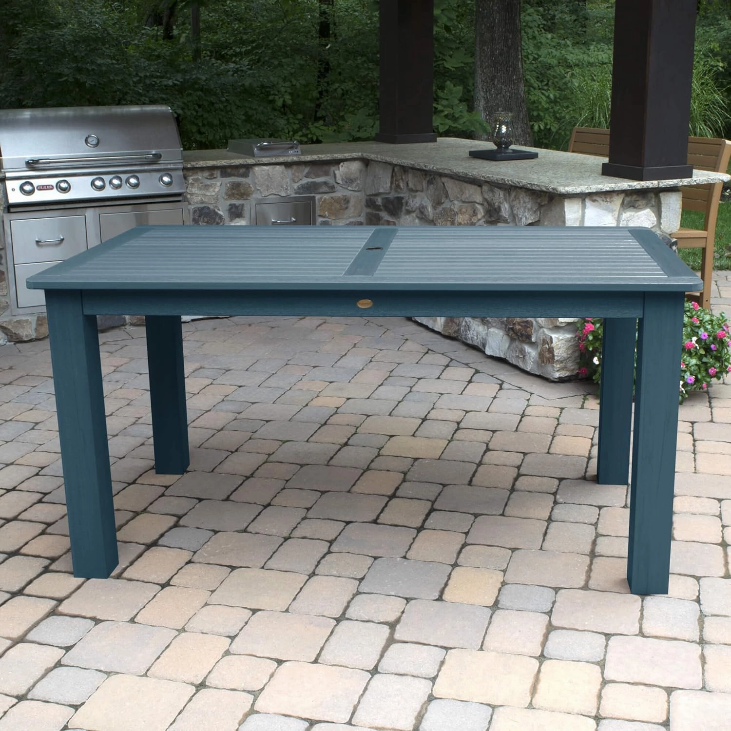Highwood Hamilton Adirondack 7pc Counter Height Dining Set 72" x 42", Nantucket Blue