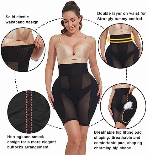 Hip Pads for Women Hip Enhancer Booty Pad Womens Shapewear Tummy Control Panties for Under Dresses