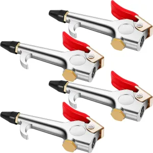 Honoson 4 Pieces 1/4 NPT Lever Blow Gun Air Nozzle Dust Cleaning Blower Gun with Rubber and Safety Tip Nozzles Air Tool for Home Shop Garage Industry