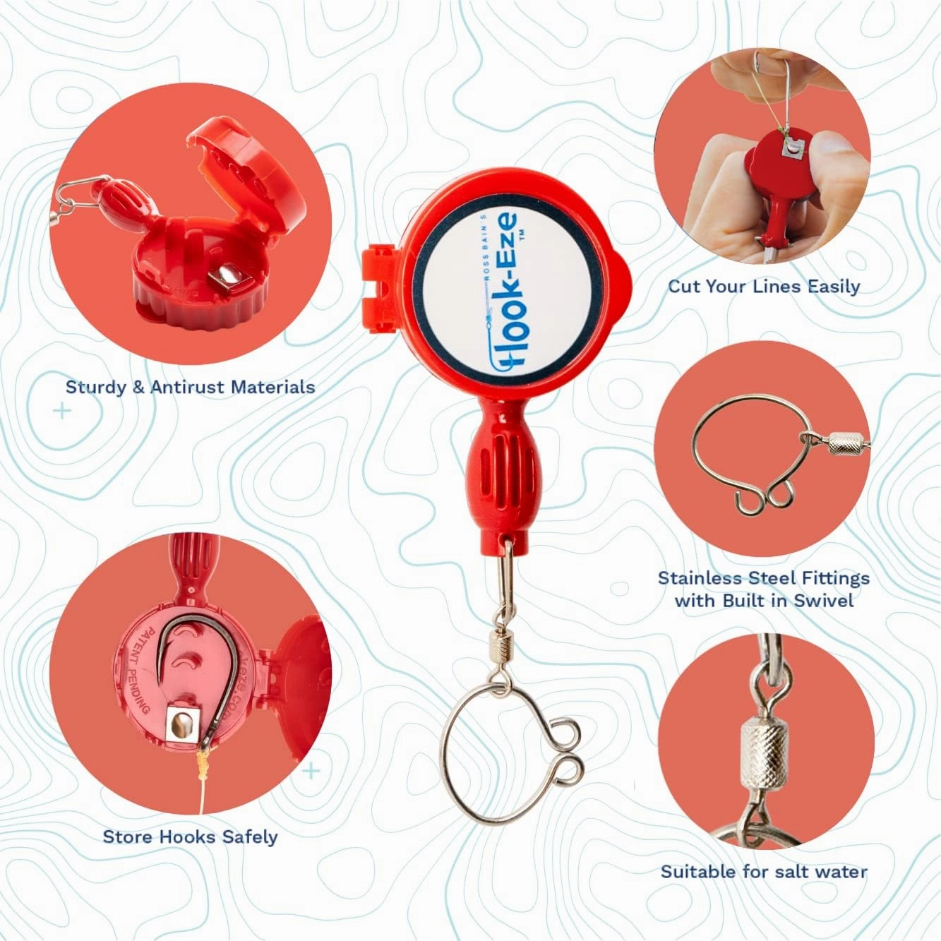 HOOK-EZE Fly Fishing Accessories - Fishing Knot Tying Tool for Tying Fishing Line to Hooks - Fishing Gear and Equipment, Gadget to Tie Knots Quick and Easy - Fishing Gifts for Men