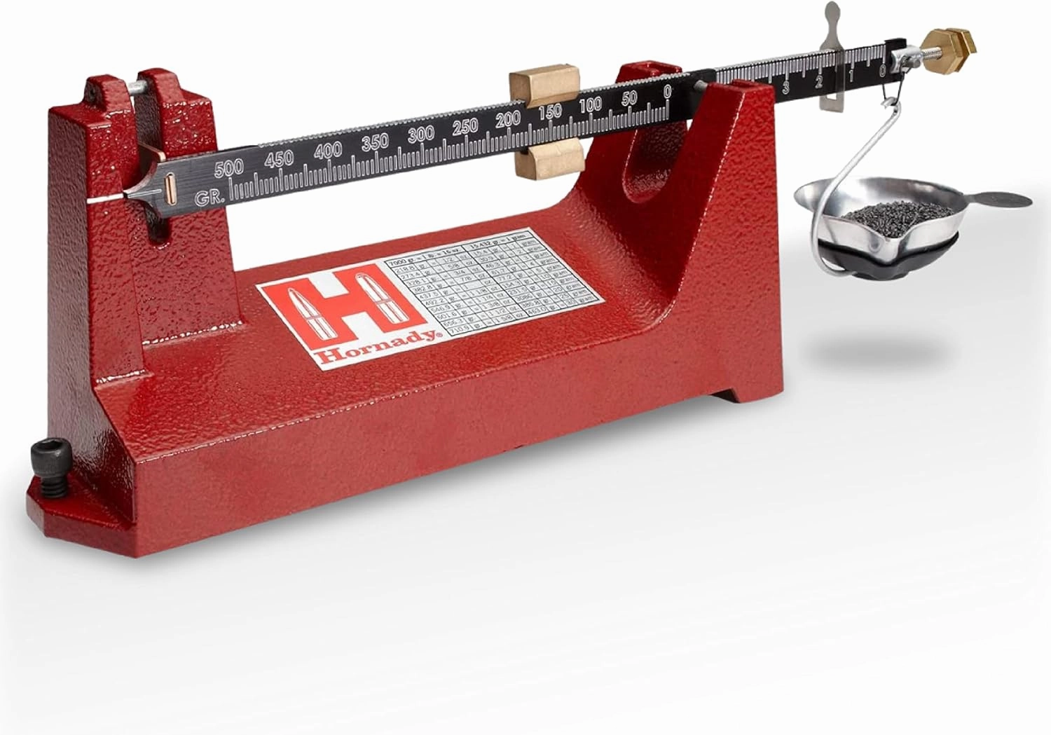 Hornady Lock-N-Load Beam Scale - Analog Powder Scale for Reloading Tasks - 0 to 500 Grain Precise Measurement Range, Accurate to 0.1 Grain - Easy to Read, Laser Etched Scale - Item 050109