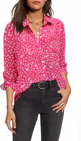 HOTOUCH Women Button Down Shirts with Pockets Long Sleeve Office Blouses Casual Business Tops Slim Fit Chiffon Shirts S-XXL