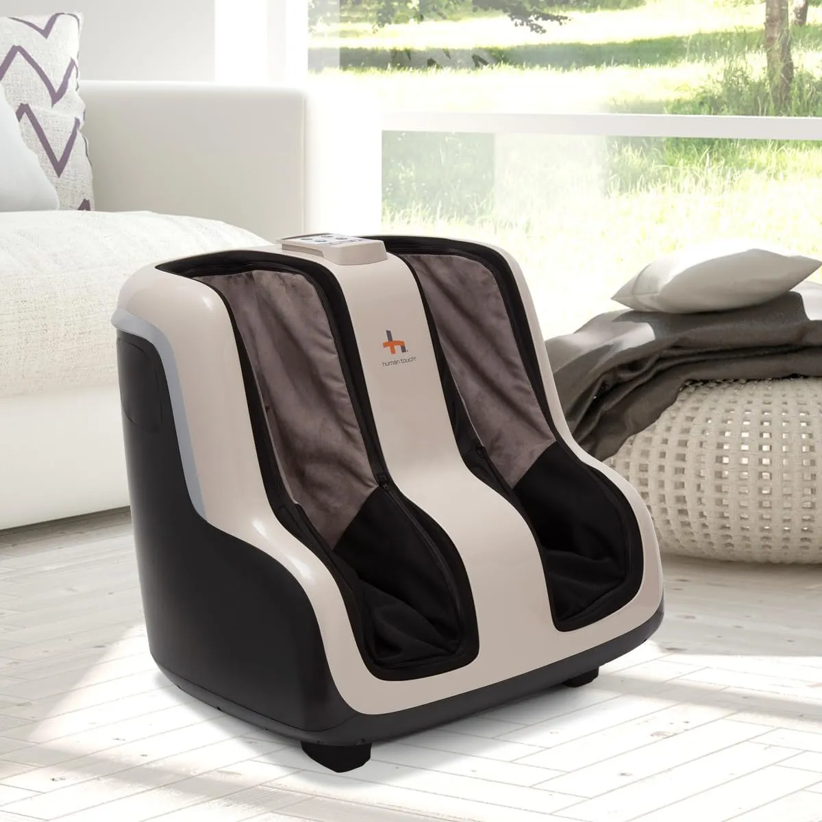 Human Touch Reflex SOL Foot & Calf Massager w/ Heat - Plantar Fasciitis Relief   Circulation   Shiatsu Deep Kneading   Vibrating for Stress   Compression - Adjustable for Women and Men up to Size 12