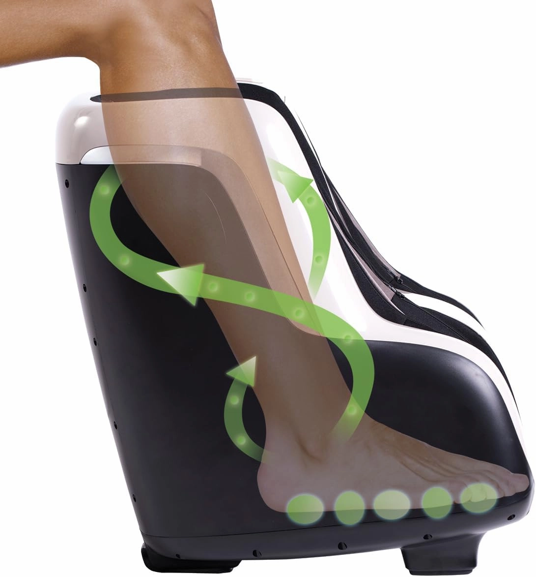 Human Touch Reflex SOL Foot & Calf Massager w/ Heat - Plantar Fasciitis Relief   Circulation   Shiatsu Deep Kneading   Vibrating for Stress   Compression - Adjustable for Women and Men up to Size 12