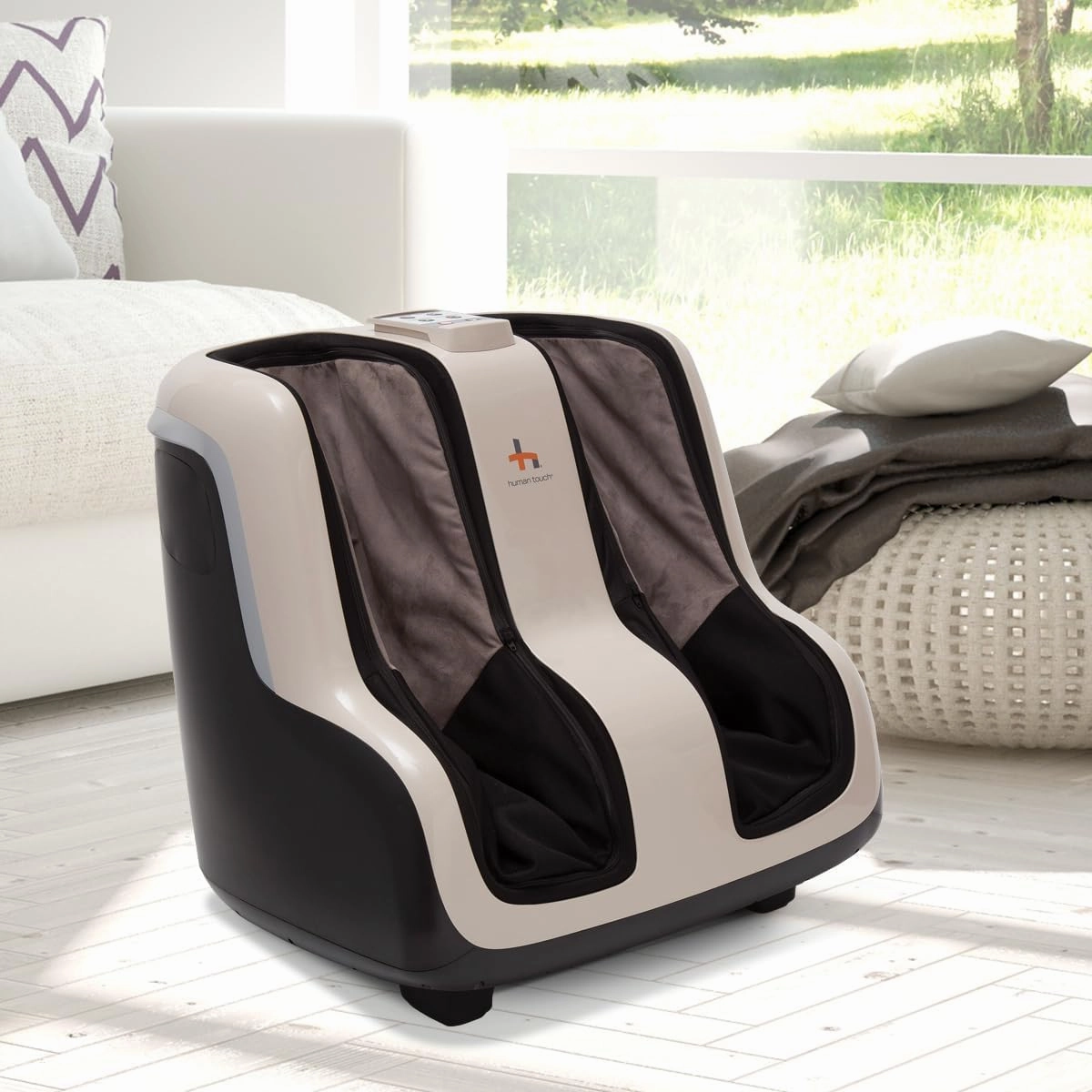 Human Touch Reflex SOL Foot & Calf Massager w/ Heat - Plantar Fasciitis Relief   Circulation   Shiatsu Deep Kneading   Vibrating for Stress   Compression - Adjustable for Women and Men up to Size 12