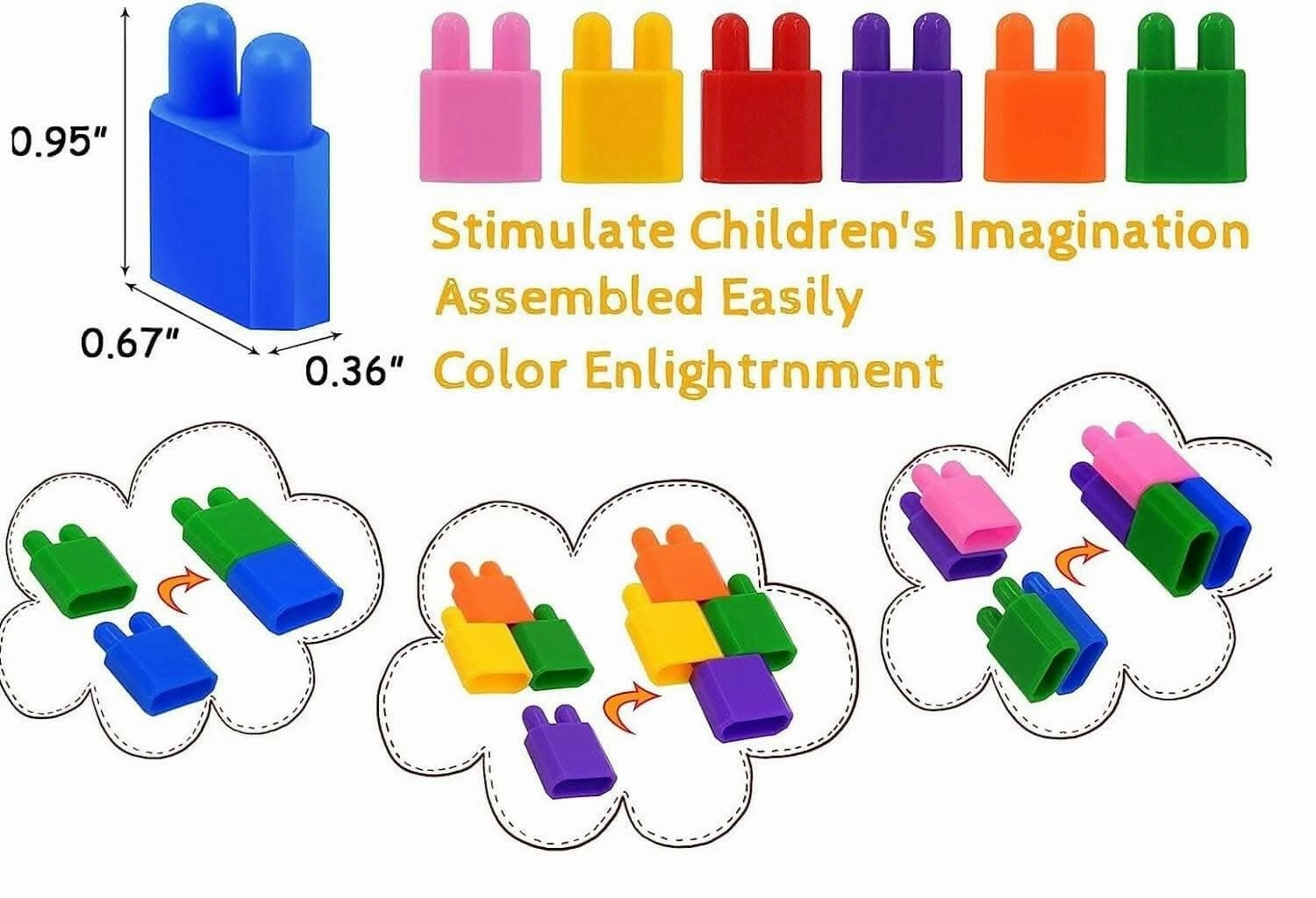 Humming Bird Bullet Building Blocks for Intelligent Kids Creative Bullets Blocks 250 Pcs (Multi Color)