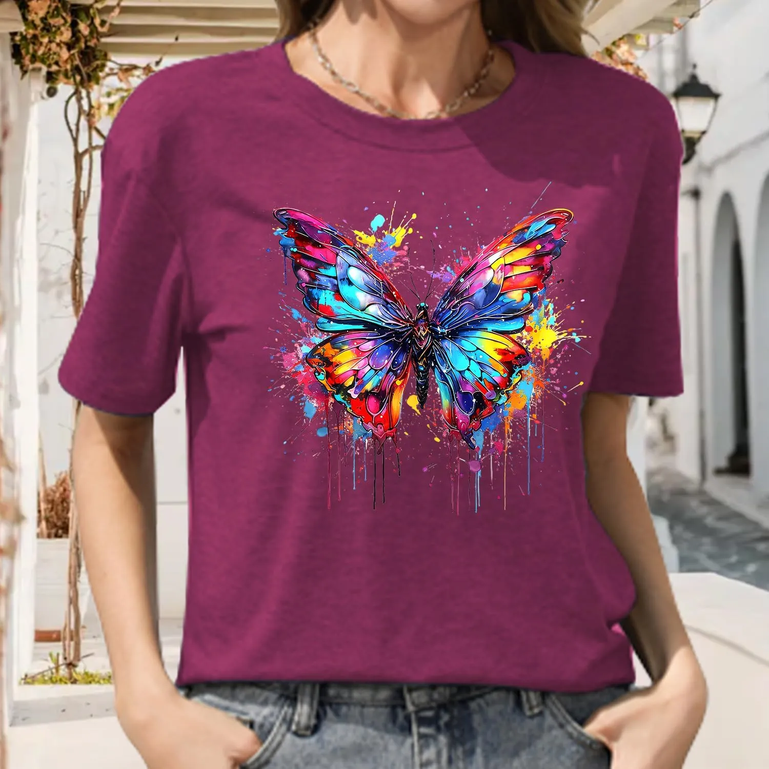 Hummingbird Shirt for Women Funny Women's Flower Graphic Tees Cute Bird Lover Short Sleeve Shirts ﻿