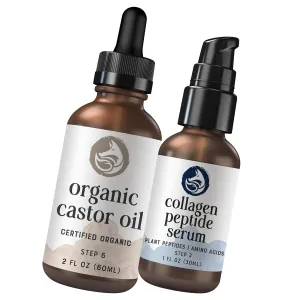 Hydration & Renewal Bundle: Castor Oil & Peptide Collagen Serum