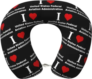 I Love United States Federal Aviation Administration Neck Pillow Memory Foam U-Shaped Travel Neck Pillow for Airplanes Car Home