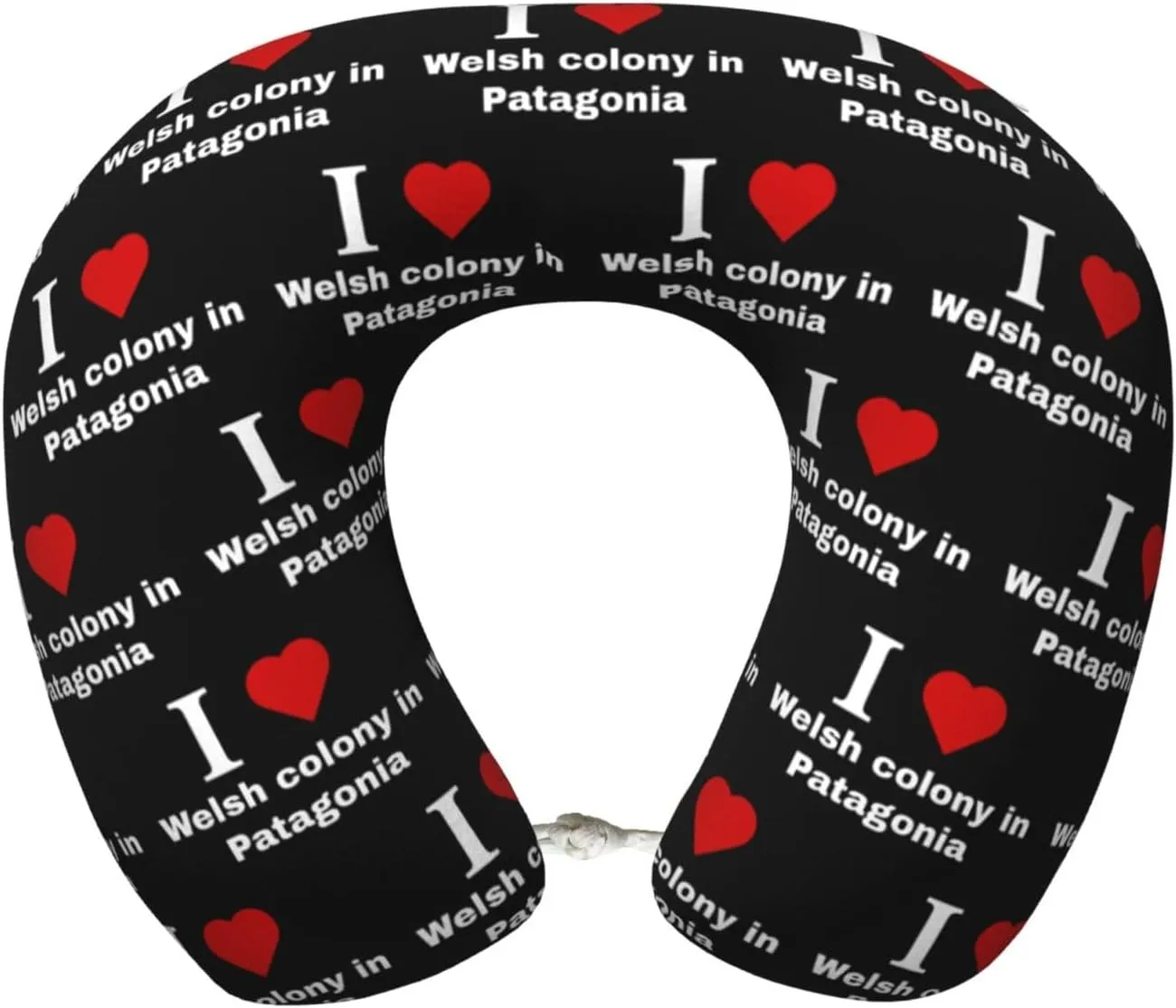 I Love Welsh Colony in Patagonia Neck Pillow Memory Foam U-Shaped Travel Neck Pillow for Airplanes Car Home