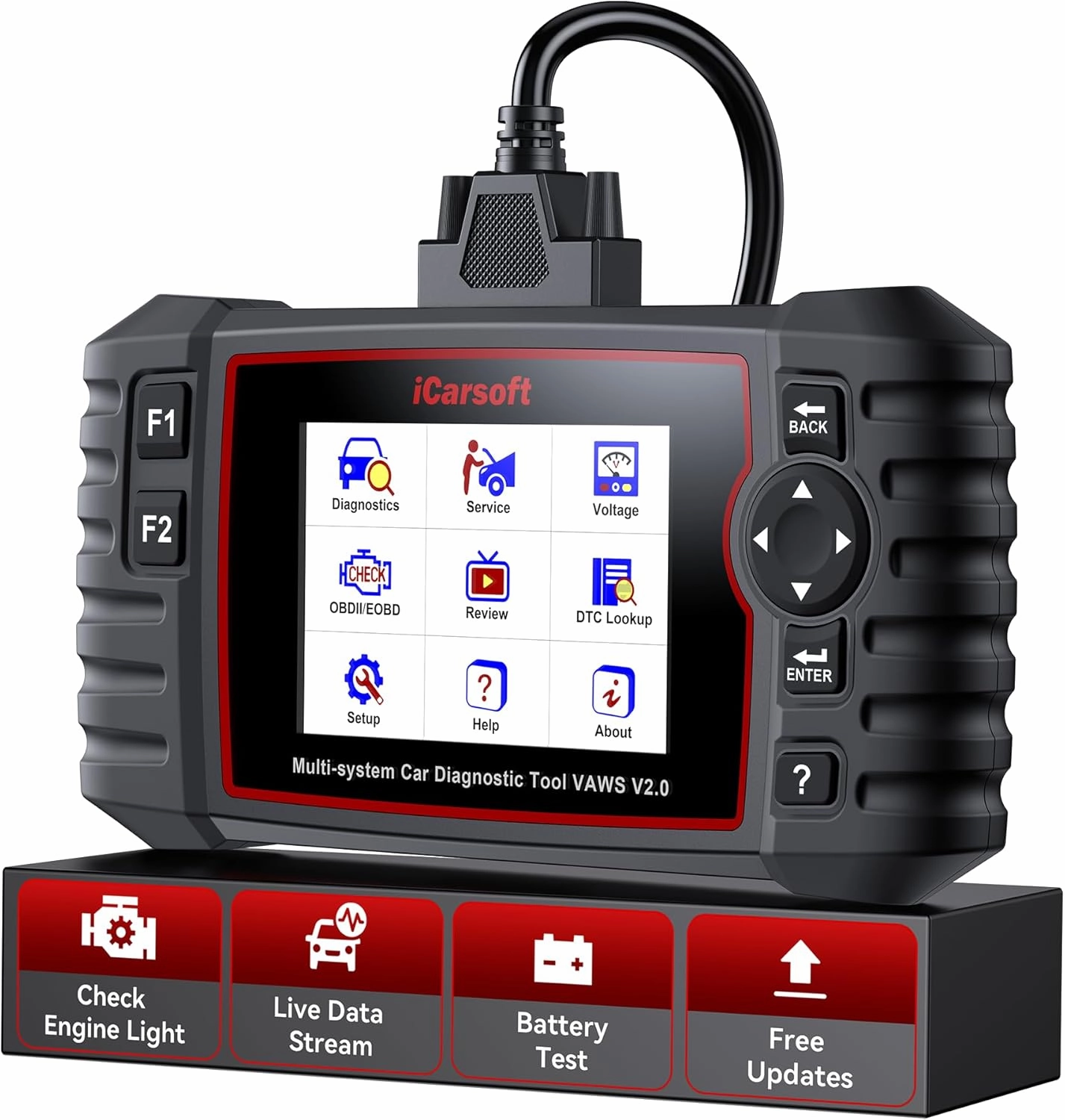 iCarsoft VAWS V2.0 2025 Ver OBD2 Scanner All System Diagnostic Tool for VW, Audi, Bentley, Bugatti, Seat, Man LD, Skoda and etc, 7 Special Services 118 Live Data Battery Test Check Engine Code Reader