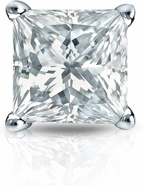 IGI Certified Platinum 4-Prong Basket Princess-Cut Diamond SINGLE STUD Earring (3/4 cttw, H-I, SI2-I1)
