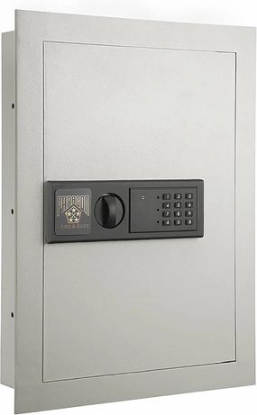 In-Wall Safe - Home or Business Safe with LED Keypad and 2 Manual Override Keys - Protects Cash, Jewelry, Passports, and More by Paragon Safes (Cream)