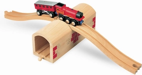 inc. Wooden Train Track Over & Under Tunnel Bridge & Easy-Connect Railway, Hardwood Train Set Compatible with Thomas and Friends, BRIO, Major Brand Wooden Train Sets and Accessories