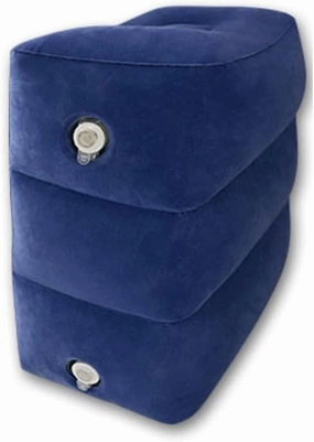 Inflatable Travel Pillow, Inflatable Camping Pillow, Inflatable Lumbar Pillow, Inflatable Travel Foot Pillow, Long-Distance Airplane Train Sleeping Cushion (Inflatable Foot pad [Marine Blue])